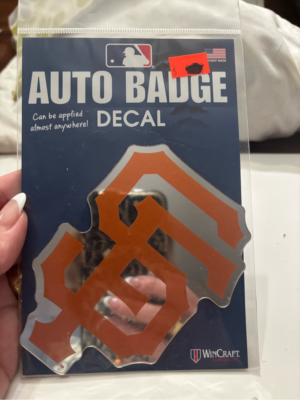 WinCraft Orange San Francisco Giants Auto Badge Decal